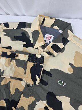 Lacoste Live Long Sleeve Camouflage Print Shirt Men's Size FR 37 US XS CH2785.